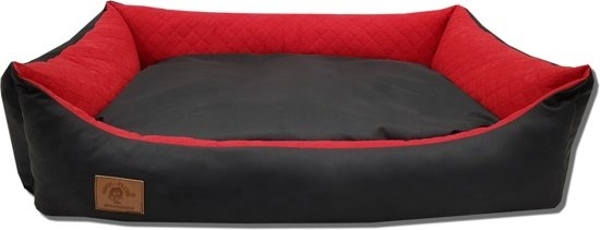 Hondenmand - 100 x 70 cm - wasbare hoes - waterdicht - hondenbed - kussen - rood / zwart