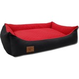 Hondenmand - 100 x 70 cm - wasbare hoes - waterdicht - hondenbed - kussen - rood / zwart