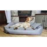 Hondenmand grijs met kussen 120x90 cm - wasbaar hondenkussen - waterdicht hondenbed