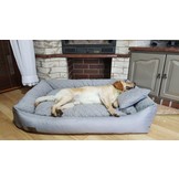 Hondenmand grijs met kussen 120x90 cm - wasbaar hondenkussen - waterdicht hondenbed