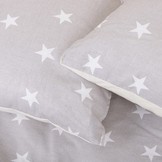 Tipi tent Wigwam beige met grijs 100% katoen H160xB120xD100 cm sterren motief inclusief 2 kussenhoezen