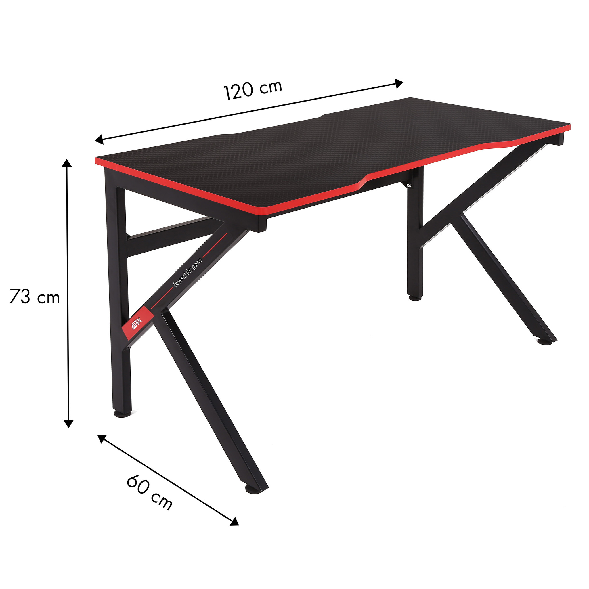 Gaming bureautafel - zwart - 120x60x73 cm - Carbon Fiber Look