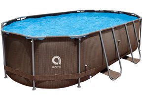 Avenli opzetzwembad 427 x 275 x 100 cm rattan-look