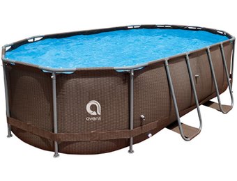 Avenli opzetzwembad 427 x 275 x 100 cm rattan-look