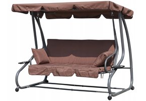 Schommelbank - tuinbank - bruin - 200x120x164 cm