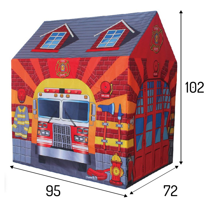 Speeltent brandweerhuis - Kindertent 102x72x95