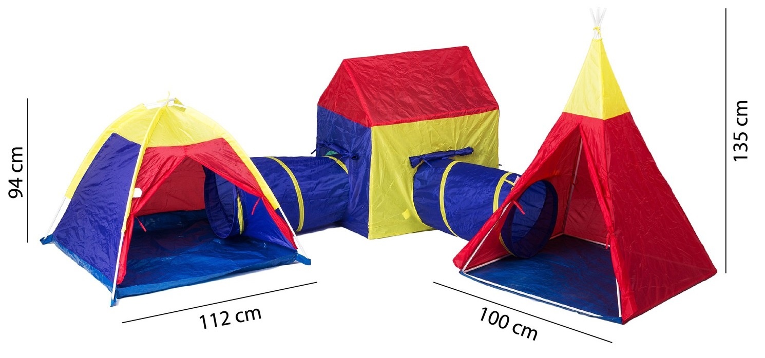Kindertent set 5-in1 - inclusief tunnels - speeltent