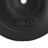 Halterschijf 20 kg - zwart bitumen met beton - 29 mm stang diameter