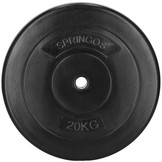 Halterschijf 20 kg - zwart bitumen met beton - 29 mm stang diameter