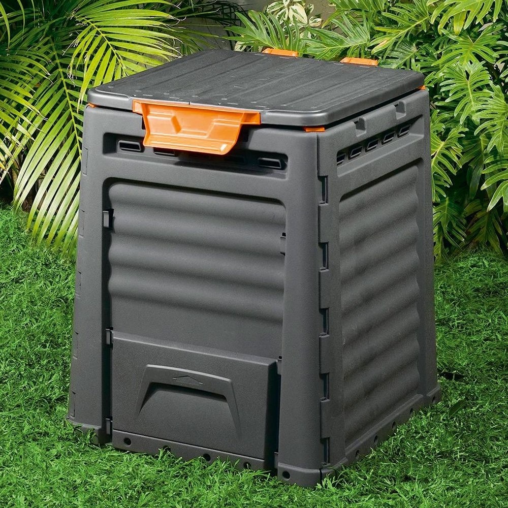 Tuin composter 320 L - zwart compostvat - 65x11x77 cm