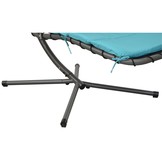 Ligbed tuinstoel met zonnevizier - 190x205x105 cm - turkoois & grijs