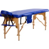 Houten massagetafel - 2-delig - blauw - opvouwbaar