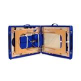Houten massagetafel - 2-delig - blauw - opvouwbaar