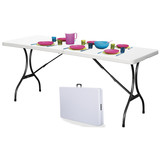 Opklapbare tuintafel wit - cateringtafel 180x70x72 cm - opvouwbaar