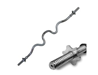 Halterstang - curlstang - met nek vorm - 120 cm - 28 mm