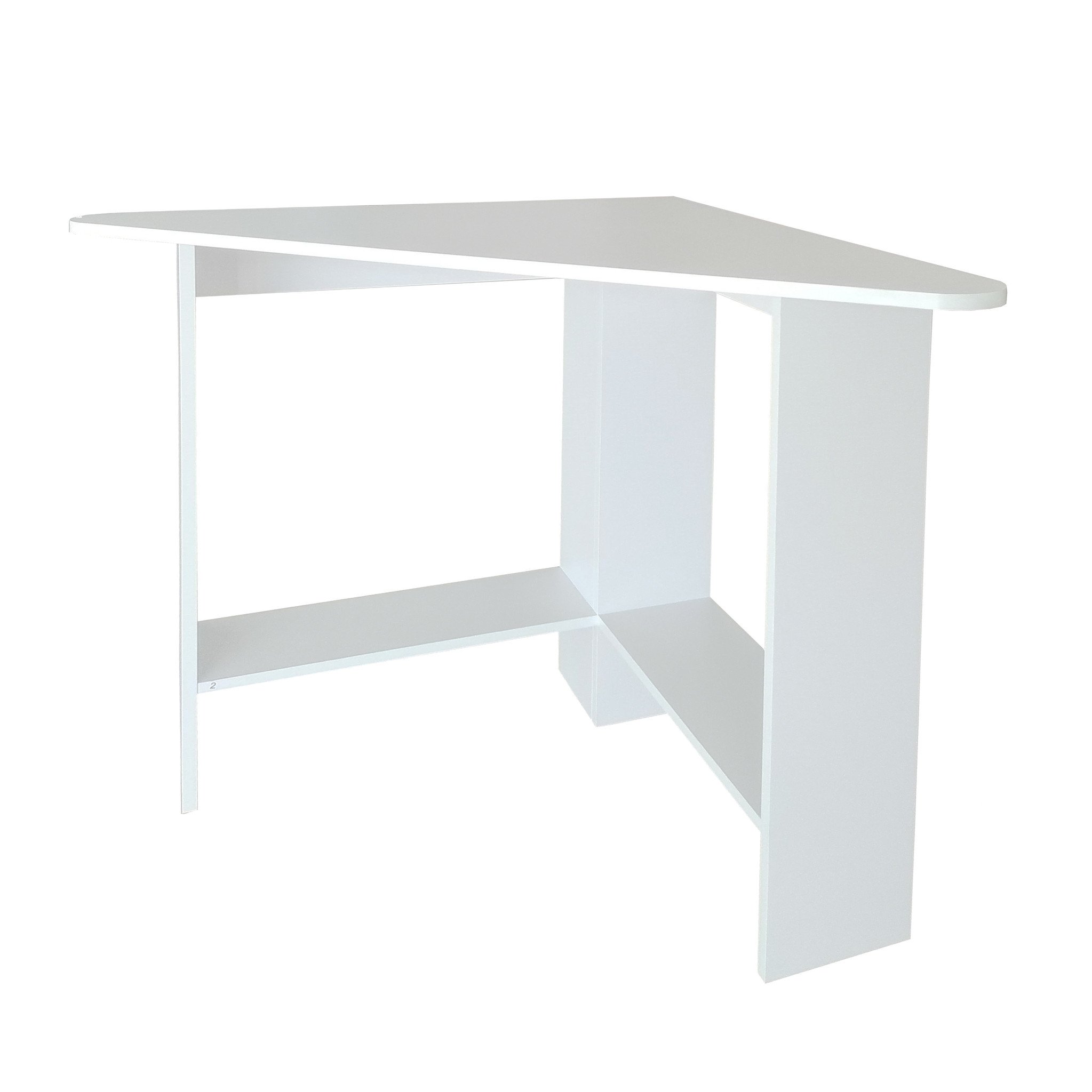 Hoek bureautafel - wit hout - 98x72-72x74 cm