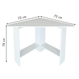Hoek bureautafel - wit hout - 98x72-72x74 cm