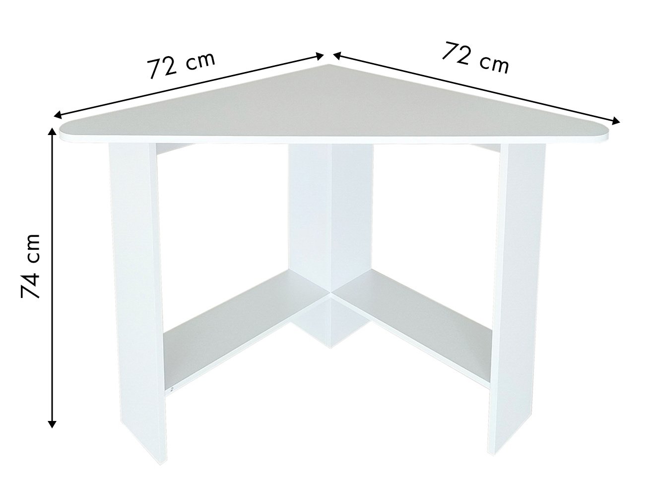 Hoek bureautafel - wit hout - 98x72-72x74 cm