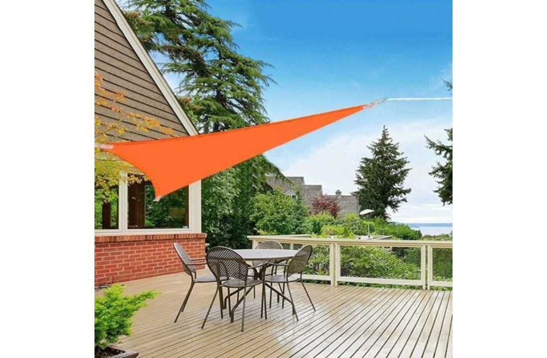 Schaduwdoek tuin 3.5x3.5x3.5 m - tuindoek - terras buiten - oranje - driehoek - waterbestendig