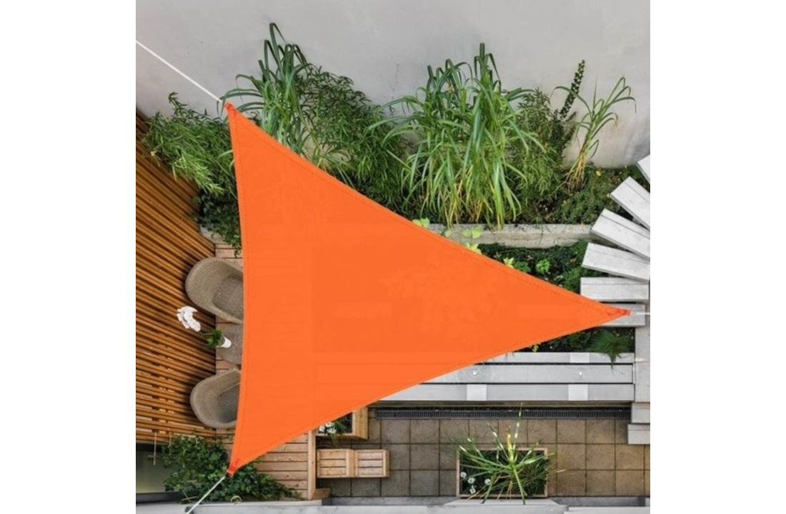 Schaduwdoek tuin 3.5x3.5x3.5 m - tuindoek - terras buiten - oranje - driehoek - waterbestendig