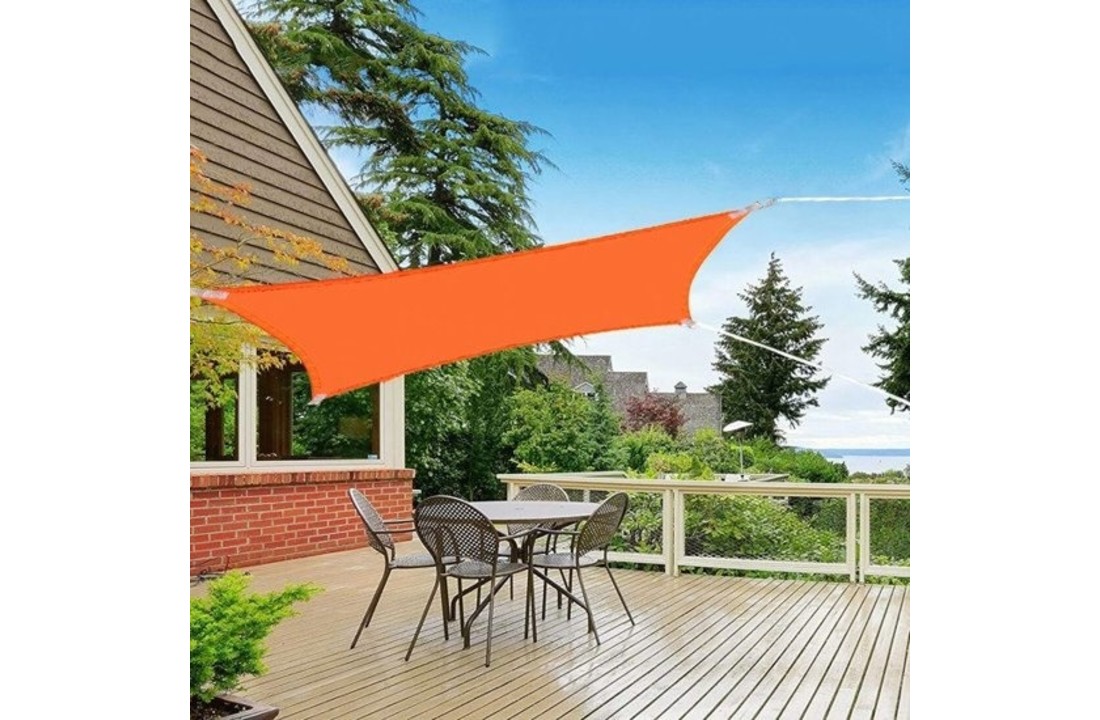 Schaduwdoek tuin 4x3m - tuindoek - terras buiten - oranje - rechthoekig - waterbestendig