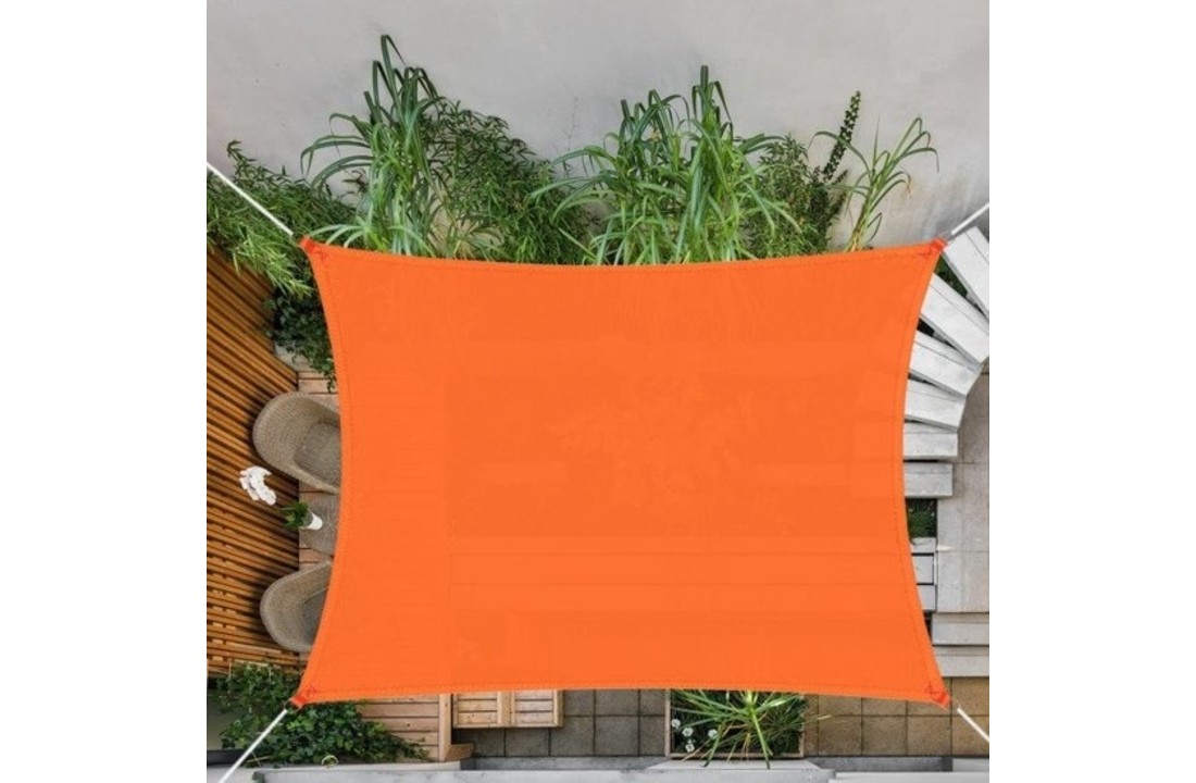 Schaduwdoek tuin 4x3m - tuindoek - terras buiten - oranje - rechthoekig - waterbestendig