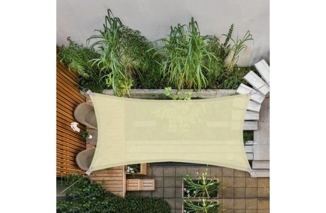 Schaduwdoek tuin 4x2m - tuindoek - terras buiten - olijf groen - rechthoekig - waterbestendig