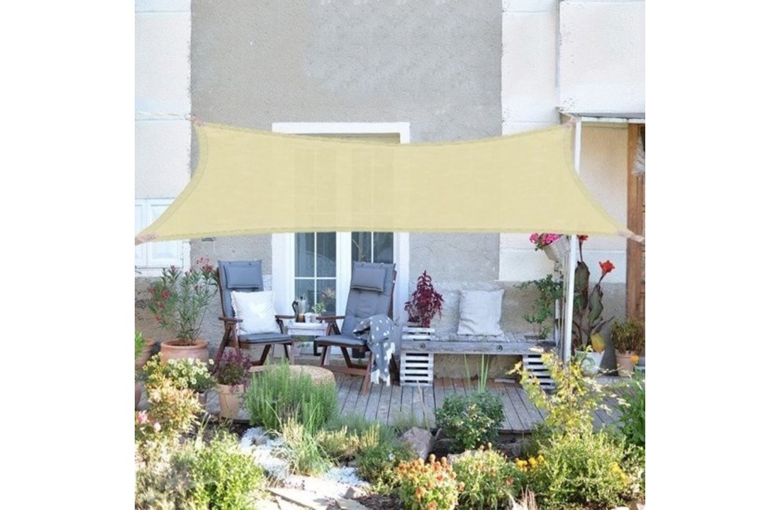 Schaduwdoek tuin 4x2m - tuindoek - terras buiten - olijf groen - rechthoekig - waterbestendig