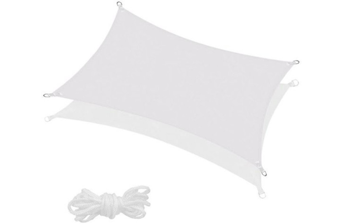 Schaduwdoek tuin 3x2m - tuindoek - terras buiten - mat wit - rechthoekig - waterbestendig