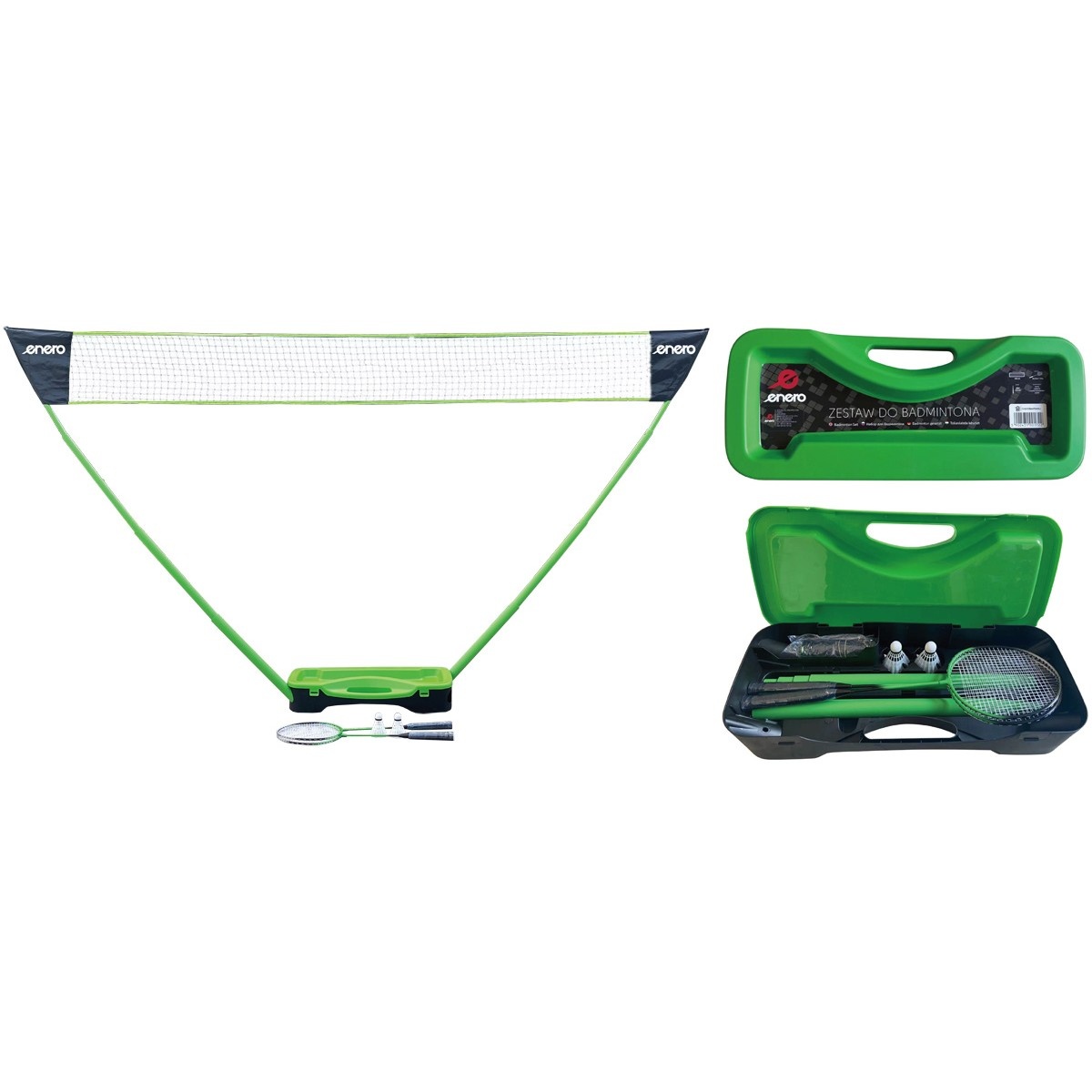 Badmintonset voor strand en tuin in koffer