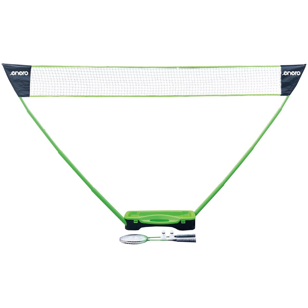 Badmintonset voor strand en tuin in koffer