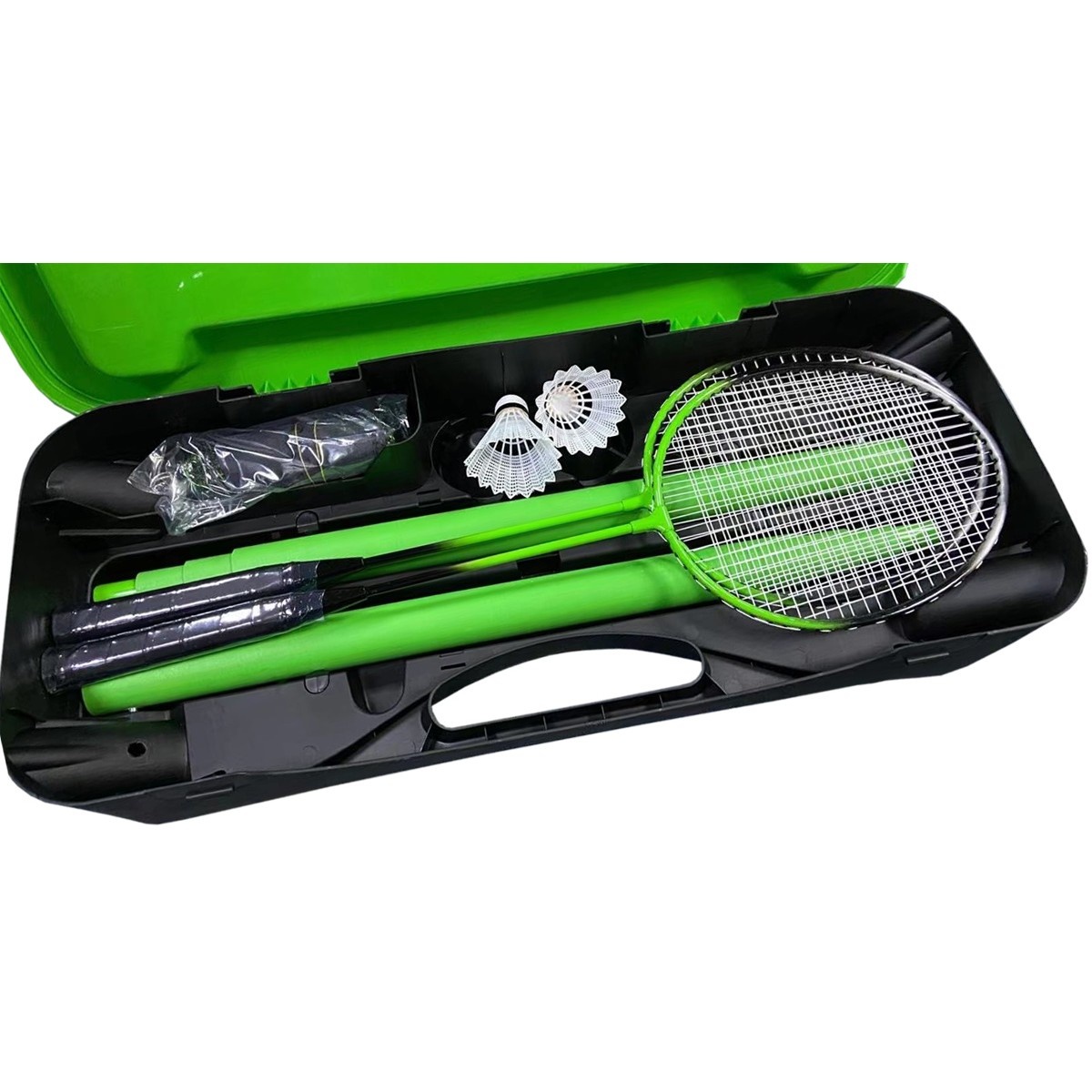 Badmintonset voor strand en tuin in koffer