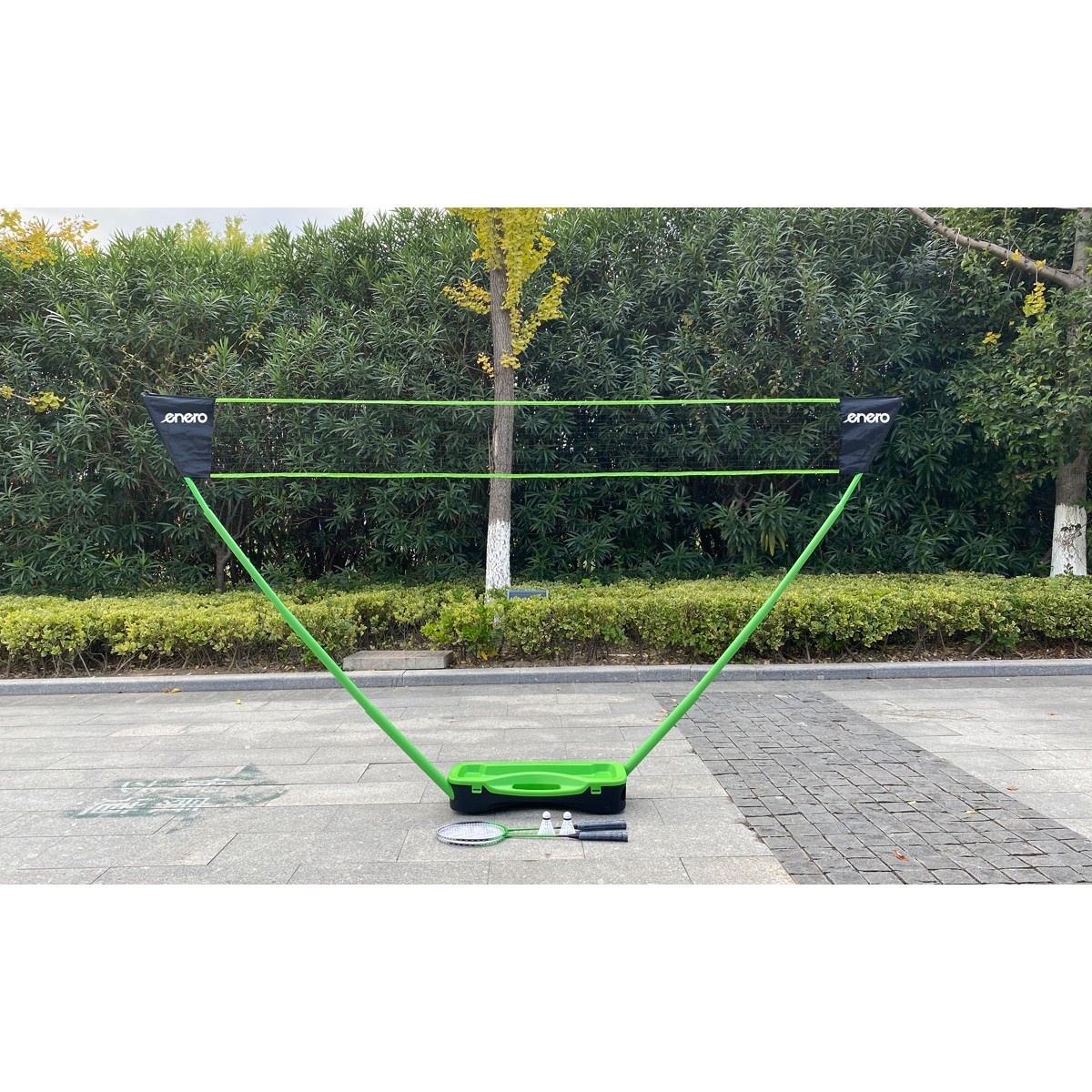 Badmintonset voor strand en tuin in koffer