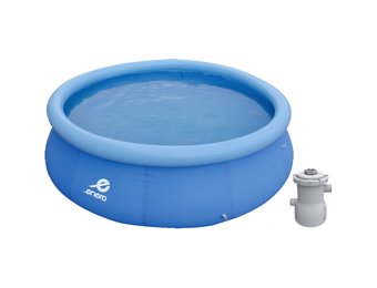 Opblaaszwembad blauw 300 x 76 cm met pomp - Rond zwembad