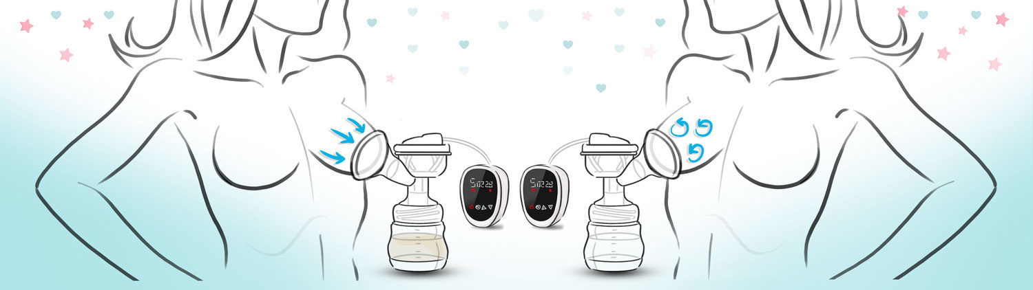 Dubbele elektrische borstkolf - Wit/Lila