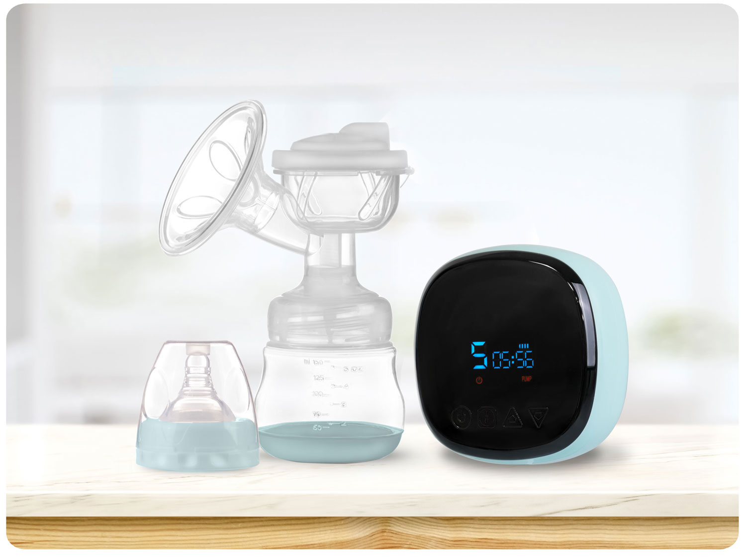 Dubbele elektrische borstkolf - Wit/Turquoise