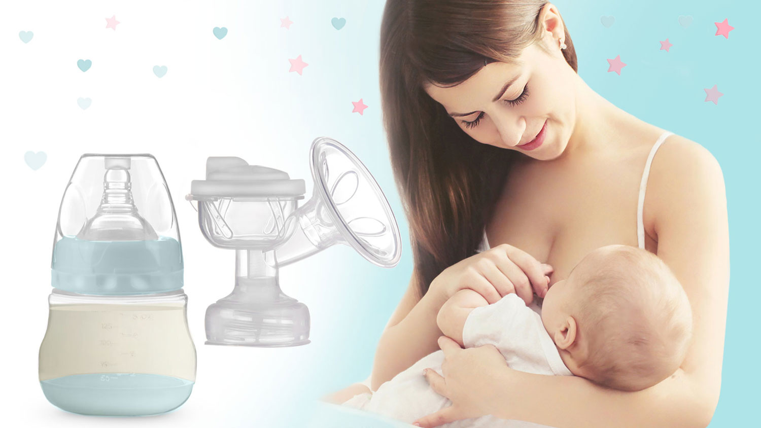 Dubbele elektrische borstkolf - Wit/Turquoise