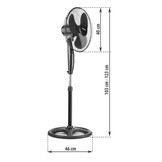 Ventilator staand - Vloerventilator met afstandsbediening - Zwart