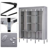 Garderobekast van textiel 45x130x175 cm - Grijs - Kledingopberger