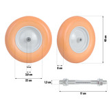 Kruiwagenwiel tubeless 4.00-8 - diameter 40 cm - Oranje/Wit