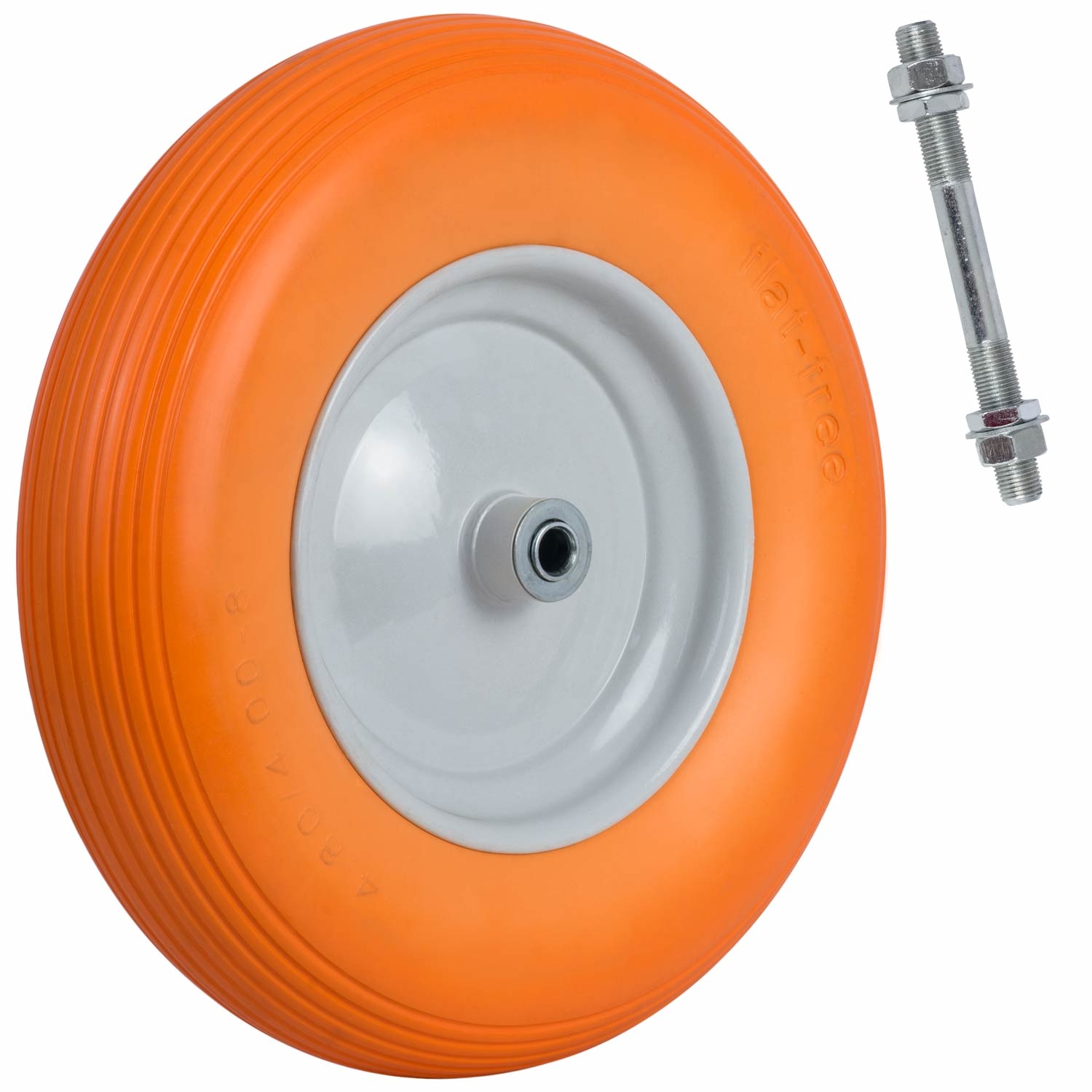Kruiwagenwiel tubeless 4.00-8 - diameter 40 cm - Oranje/Wit