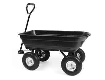 Tuinkar met kiepfunctie - 75 liter - Staal - Zwart