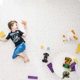 Speelmat puzzelmat - 150x150 - Wit met sterren