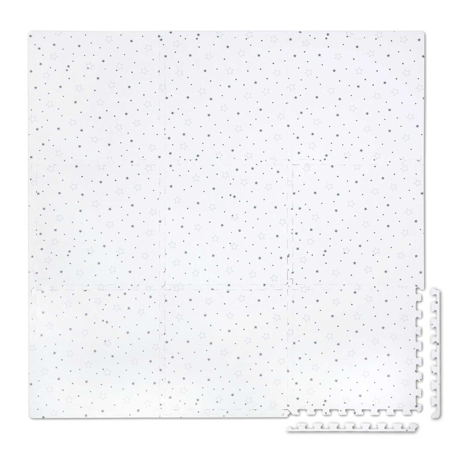 Speelmat puzzelmat - 150x150 - Wit met sterren