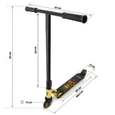 Stuntstep Zwart Goud met decoratie – Slang & Schedel - Buitenspeelgoed