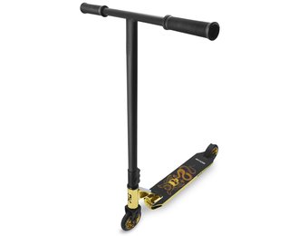 Stuntstep Zwart Goud met decoratie – Slang & Schedel - Buitenspeelgoed