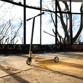 Stuntstep Zwart Goud met decoratie – Slang & Schedel - Buitenspeelgoed