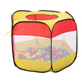 Tent met ballenbak + 100 ballen - 90x90x70 cm - Rood-Geel