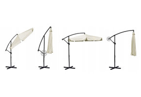 Zweefparasol groot - 350 cm - Beige - Opvouwbare Parasol