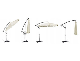 Zweefparasol groot - 350 cm - Beige - Opvouwbare Parasol